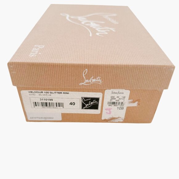 Christian Louboutin Helmour 100 Pumps EU 40 US 10 Silver Glitter High Heels - Picture 13 of 14